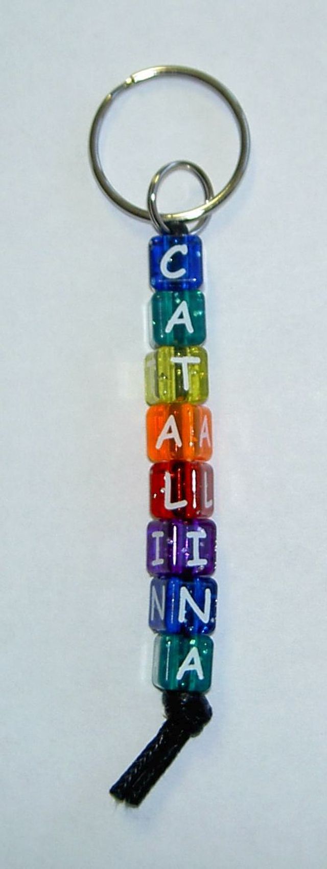 49035 Catalina souvenir keyring with glitter rainbow beads. 