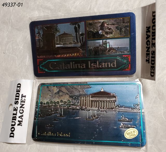Catalina Souvenir Magnet, double sided with two images of Catalina in shiny etched foil material.   