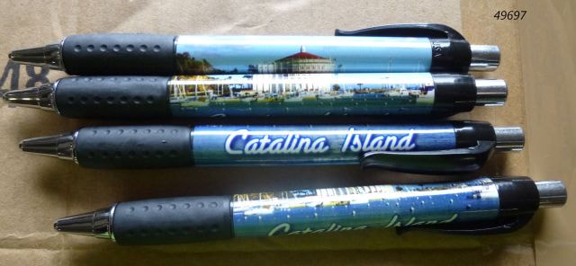 49697-01 Catalina Island souvenir ballpoint pen with harbor scene photo. 