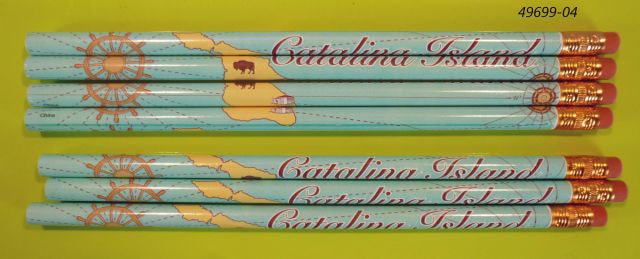 49699-04 Catalina Island souvenir pencils with Nautical Map design. 