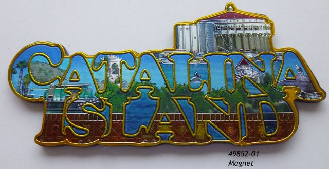 49852 Catalina souvenir magnet with lettering design.  Etched foil.  