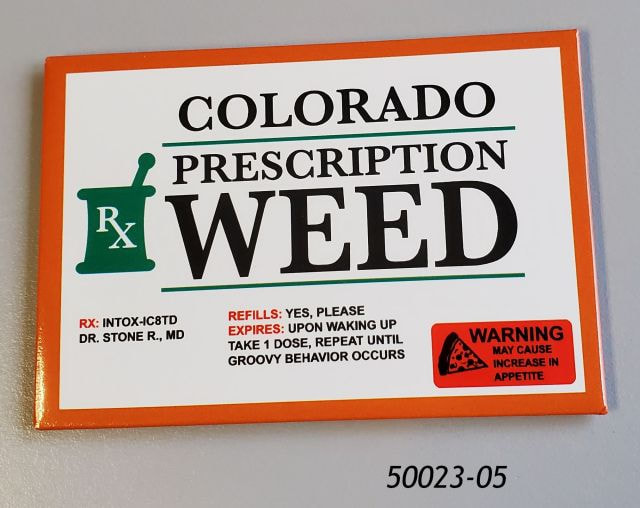 Colorado Souvenir Magnet RX Weed Comic Prescription Label.  50023-05