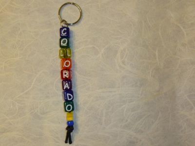 Souvenir Colorado Rainbow Bead Keyring