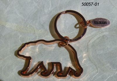 Colorado Souvenir Bear shape keyring copper