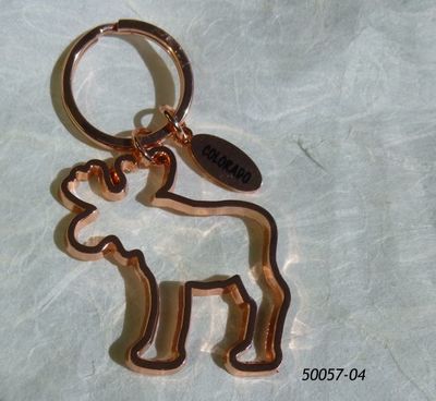 Colorado Souvenir Moose shape keyring copper