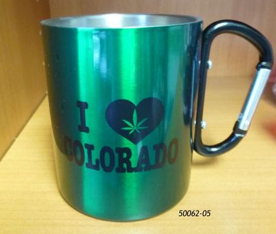 Souvenir Colorado Pot Leaf Carabiner Cup
