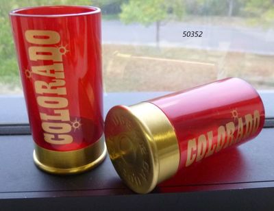 Souvenir Colorado Shotglass Shotgun cartridge motif, red acrylic