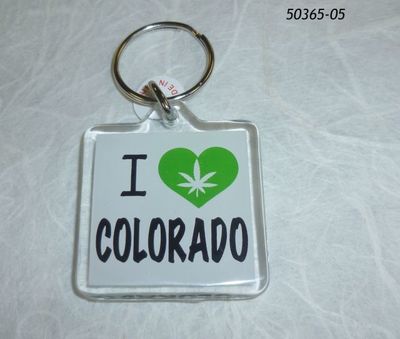 Souvenir Colorado Keyring with pot leaf