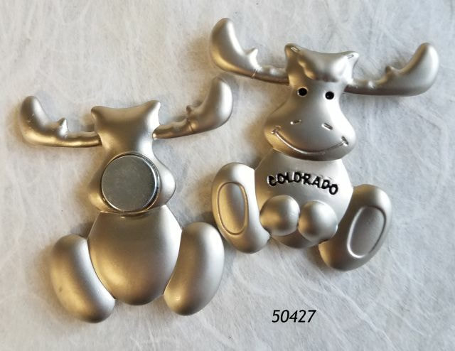 Metal Magnet.   Smiling Moose Colorado Souvenir