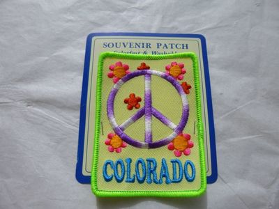 Souvenir Embroidered Patch Colorado Peace Sign
