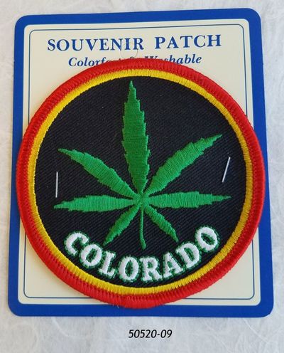 Colorado Souvenir Embroidered Patch Pot Leaf Design