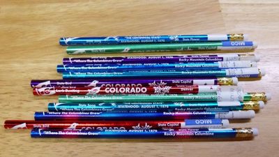 Colorado Souvenir Foil Pencil  Pencils with state facts.  Assorted Colors. 