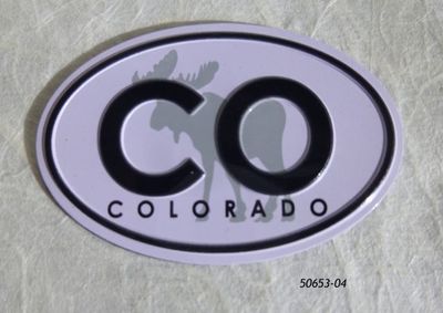 Oval Magnet with Colorado and Moose