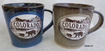 Colorado Souvenir Taper mug with Reactive Glaze