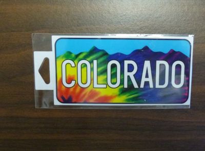 Colorado Souvenir Sticker Tie Dye Mountains design