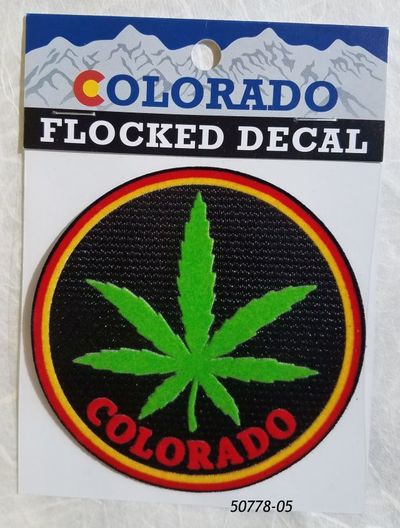 Fuzzy Sticker Colorado Pot Leaf