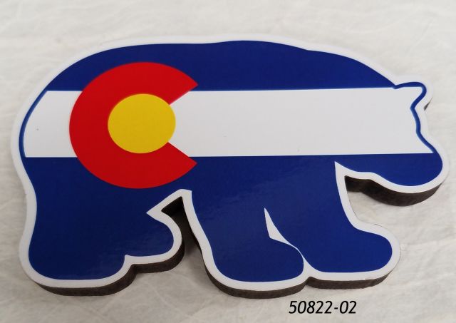Colorado Souvenir Magnet Cutout Bear Flag