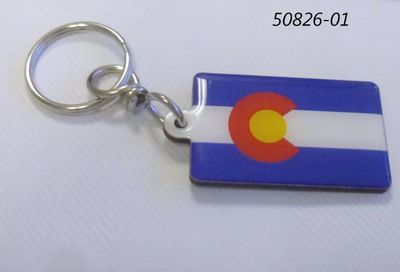 Souvenir Colorado Flag keyring fiberboard